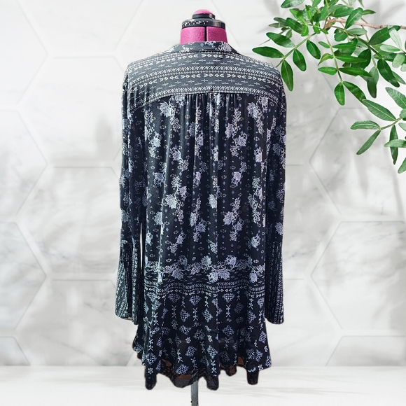 Style & Co Bohemian Floral Patterned Geo-Print Lace-Hem Peasant Top - Picture 7 of 16